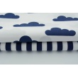 Cotton 100% navy clouds on a white background