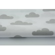 Cotton 100% gray clouds on white background