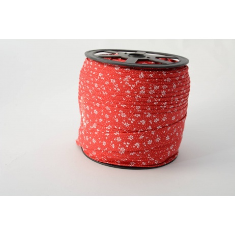 Cotton bias binding meadow on red