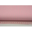 Bawełna różowe paski 2x1mm na białym tle