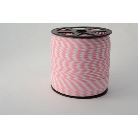 Cotton bias binding 5mm pink stripes