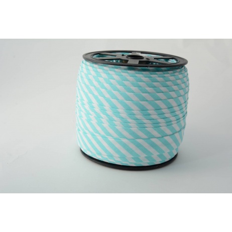Cotton bias binding 5mm turquoise stripes