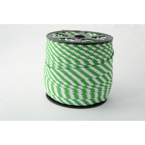 Cotton bias binding 5mm dark green stripes
