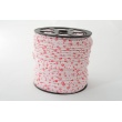 Cotton edging ribbon, red meadow on a white background