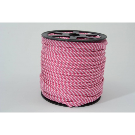 Cotton edging ribbon, 2mm fuchsia stripes