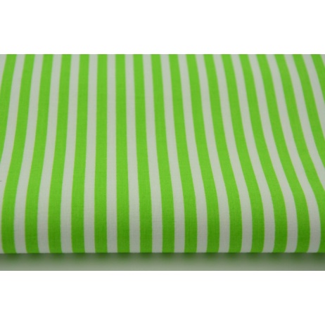Cotton 100% stripes 5mm bright green