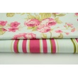 Stripes pink, red, green on a mint background, width 280cm