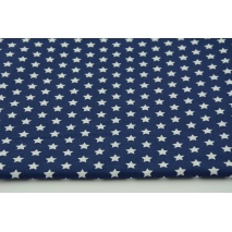 Cotton 100% 1cm white stars on navy background