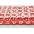Cotton 100% red snowflakes on a white background