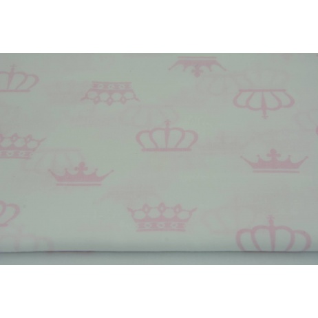 Cotton 100% pink crowns, majesty on a white background