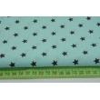 Cotton 100% dark gray stars on a turquoise background