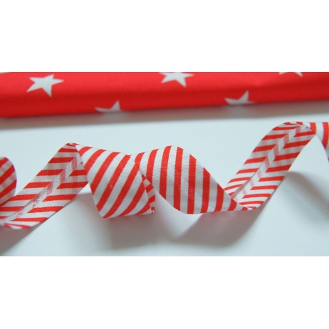 Cotton bias binding red stripes 18mm Cotton bias binding red stripes 18mm