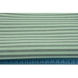 Knitwear 100% cotton 5mm gray stripes on a mint background