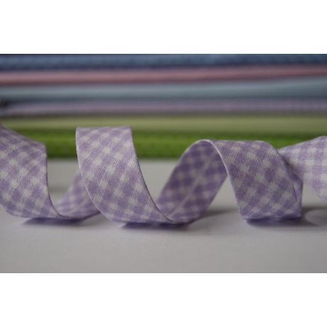 Cotton bias binding violet vichy check 18mm