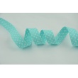 Cotton bias binding turquoise dotted 18mm