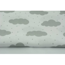 Cotton 100% gray clouds and rain on a white background