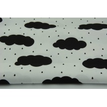 Cotton 100% black clouds and rain on a white background