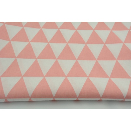 Cotton 100% coral triangles on a white background