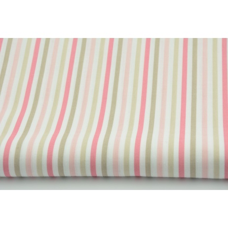 Cotton 100% stripes beige-pink