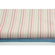Cotton 100% stripes beige-pink