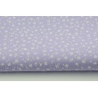 Cotton 100% white meadow on a violet background, small flowers