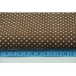 Cotton 100% white polka dots 2mm on a brown background