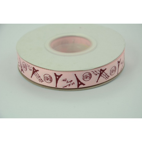 Paris pink grosgrain ribbon 16mm - 20 meters Paris pink grosgrain ribbon 16mm - 20 meters