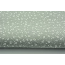 Cotton 100% white meadow on a gray background, small flowers