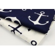 Cotton 100% large, navy anchors on a white background