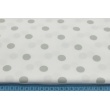 Cotton 100% gray polka dots 17mm on a white background