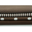 Cotton 100% polka dots 17mm on a chocolate brown background