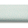 Cotton 100% turquoise meadow on a white background, small flowers