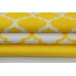Cotton 100% yellow moroccan trellis on a white background