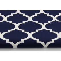 Cotton 100% moroccan trellis on a navy background
