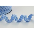 Cotton bias binding blue check 5mm pattern