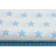 Cotton 100% blue stars 25mm on a white background