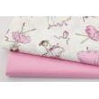 Cotton 100% pink dancers, ballerinas on a white background