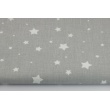 Cotton 100% white tiny stars on a gray background