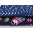 Cotton 100% polka dots 2mm on a navy blue background