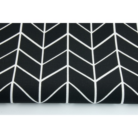 Cotton 100% geometric zigzag black and white