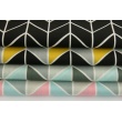 Cotton 100% geometric zigzag black and white