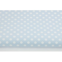 Cotton 100% white dots 7mm on a light blue background