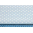 Cotton 100% white dots 7mm on a light blue background