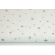 Cotton 100% silver stars on a white background