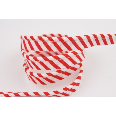 Cotton edging ribbon red-white stripes