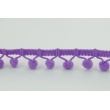 Lavender ribbon with small pom poms - double thread