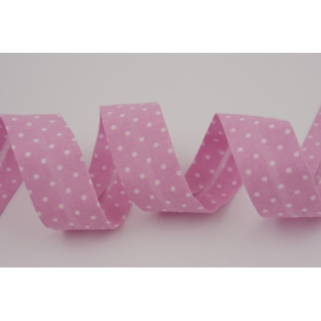 Cotton bias binding pink dotted 18mm Cotton bias binding pink dotted 18mm