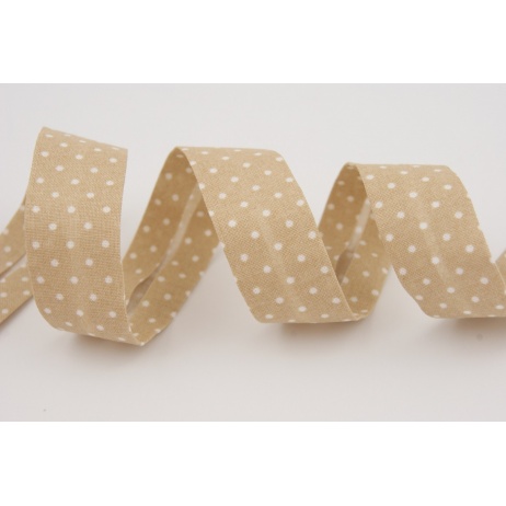 Cotton bias binding beige dotted Cotton bias binding beige dotted