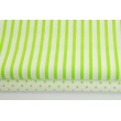 Cotton 100% bright green dots 4mm on a white background